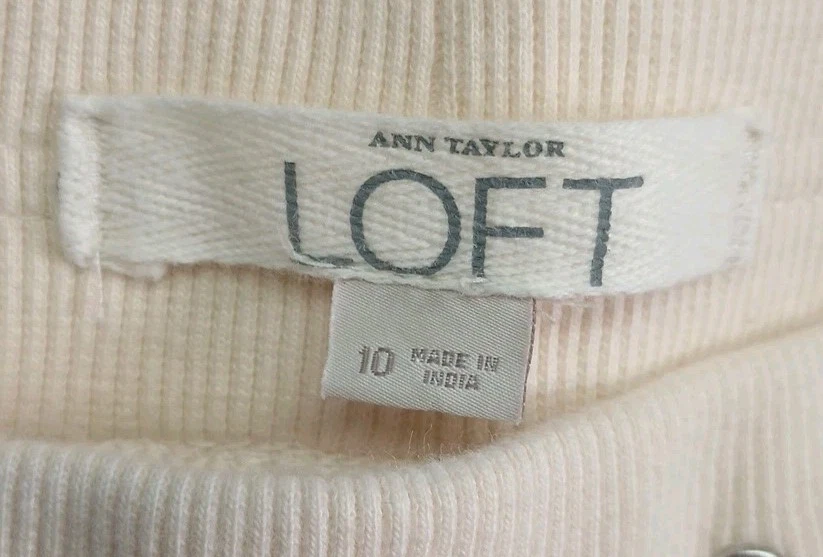 Pantalones Loft Crema Suave Pana Cordón Para Mujer 10 Informales Trabajo Ligeros Foto 4 de 4
