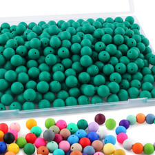 170Pcs 15mm Silicone Beads for Keychain Making, Round Silicone Beads for Pens an