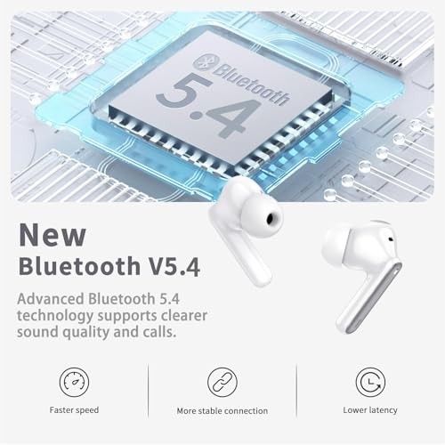 Wireless Earbuds, 2025 Bluetooth 5.4 Headphones in Ear with 4 ENC Dark Gery - Picture 5 of 6