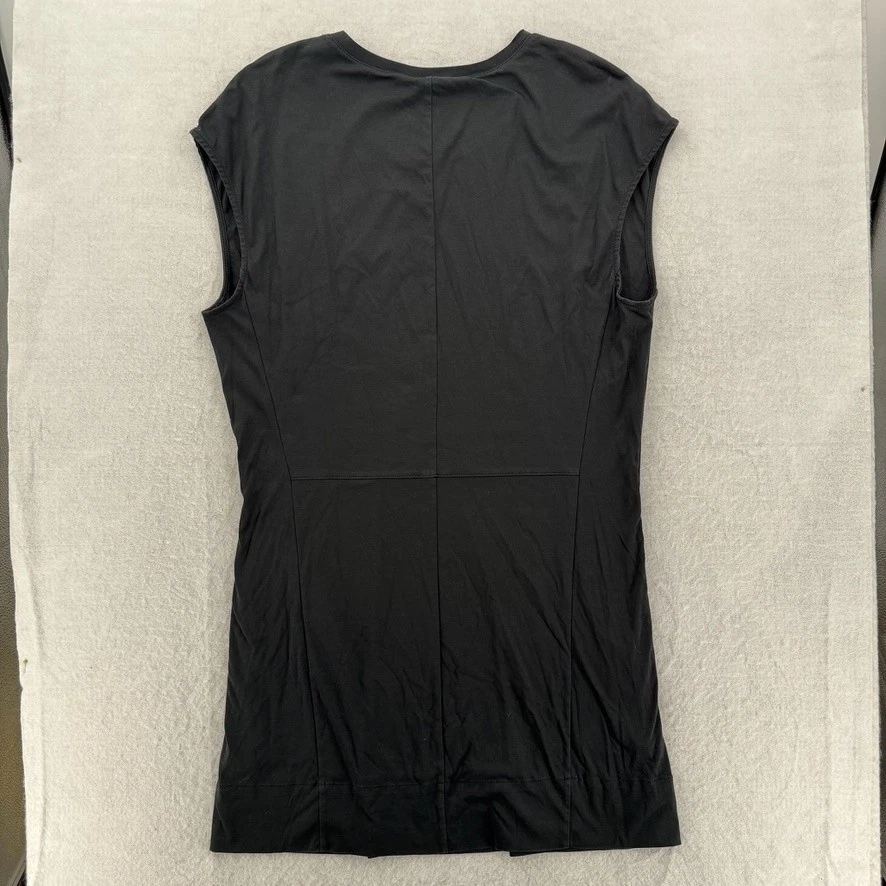 Vestido Camisa Helmut Lang Mujer Mediano Negro Manga Gorra Algodón Minimalista Básico Foto 2 de 4