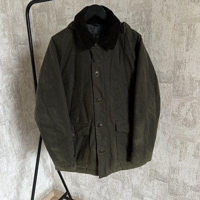 Barbour Tidal Wax Cotton Jacket Men's Size M Green Hooded Waterproof Field Coat
