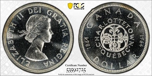 1964 Canada silver $1 PCGS PL65