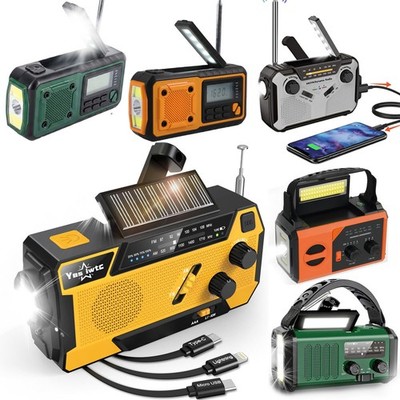 Notfall Kurbelradio 20000mAh Solar Power Bank AM/FM Bluetooth Lampe Kompass