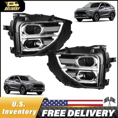 Pair Full LED Headlight Assembly For 2022-2025 Mitsubishi Eclipse Cross LH + RH