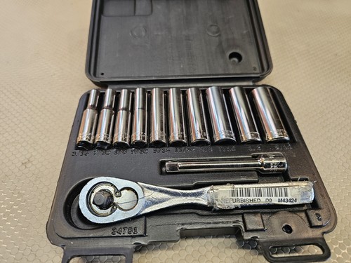 Craftsman 12 Piece SAE Deep 1/4 Socket Wrench Set 934781 Made In USA *MINTY* - Picture 5 of 7