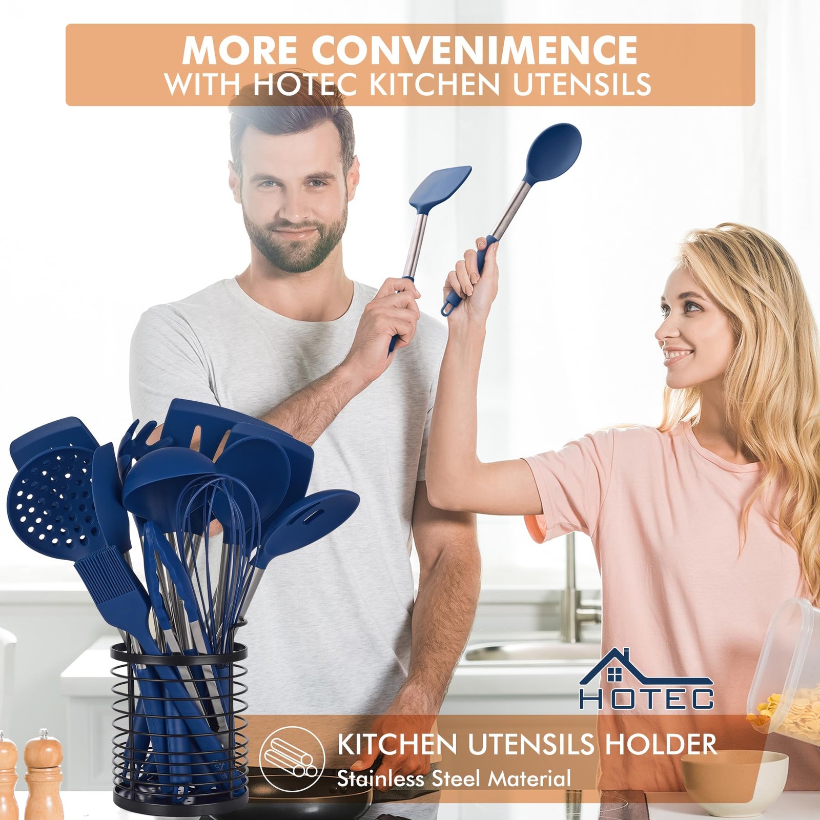 446°F Heat Resistant Silicone Kitchen Utensils, BPA Free Cooking Utensil Set,...