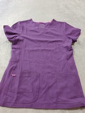 Heartsoul Break on Through Women's 3-pocket Pitter-pat V-neck Scrub Top Size S