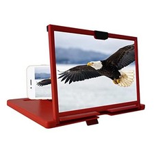 Screen Magnifier Amplifier, 12'' Mobile Phone 3D HD Magnifying Projector Red