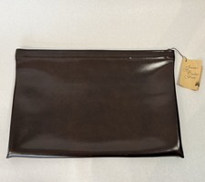 Vtg Hazel Brown Faux Leather Portfolio Document Holder Pouch Briefcase USA 16x11