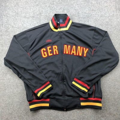 Germany Jacket Mens XL Black Red Yellow Track Top Soccer Polyester