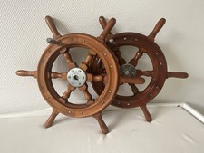 2x maritimes Holz Steuerrad/Schiffsrad mit Metallnabe &Oslash; ca. 49&ndash;50 cm
