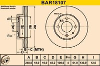 2X Bremsscheibe Barum BAR18107 FüR Sunny Nissan 3 N14 B13 2 Traveller B12 N13