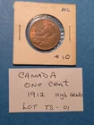 1912 Canada Large Cent Coin - HIGH GRADE