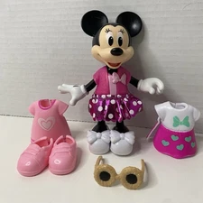Disney Minnie Mouse Dress Up Doll Bow-tique Snap N Style Figure 6" As Shown