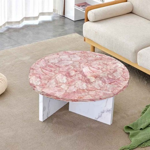 Rose Quartz Sofa Console Table, Modern Hallway End Furniture Home Decor Gift Her - Picture 2 of 7