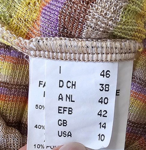 MISSONI Beige Multicolor Textured Stripe Tank & Cardigan 2 Piece Set Sz 10 - Picture 9 of 10