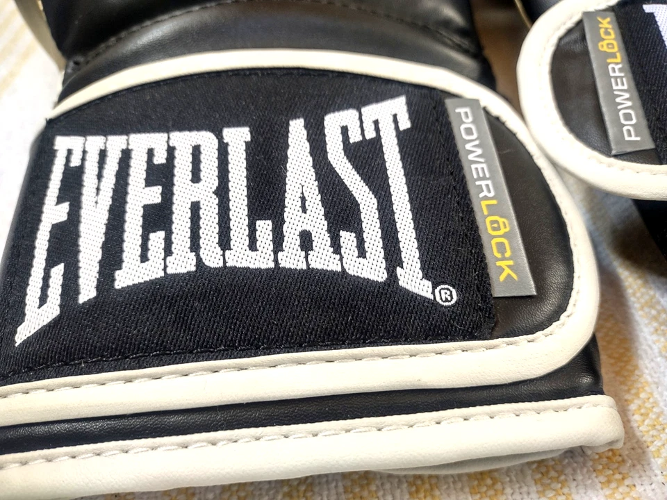 Guantes de Entrenamiento de Boxeo Everlast PowerLock 14Oz Dorado/Negro/Blanco NUEVA CAJA ABIERTA Foto 3 de 4