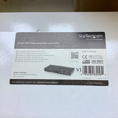 StarTech.com ST1218T Powered 8-Port 1:8 VGA Extender over Cat5 Black