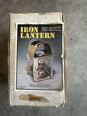 Vintage Iron Lantern Oil Lamp Light Made In Hong Kong Gemco