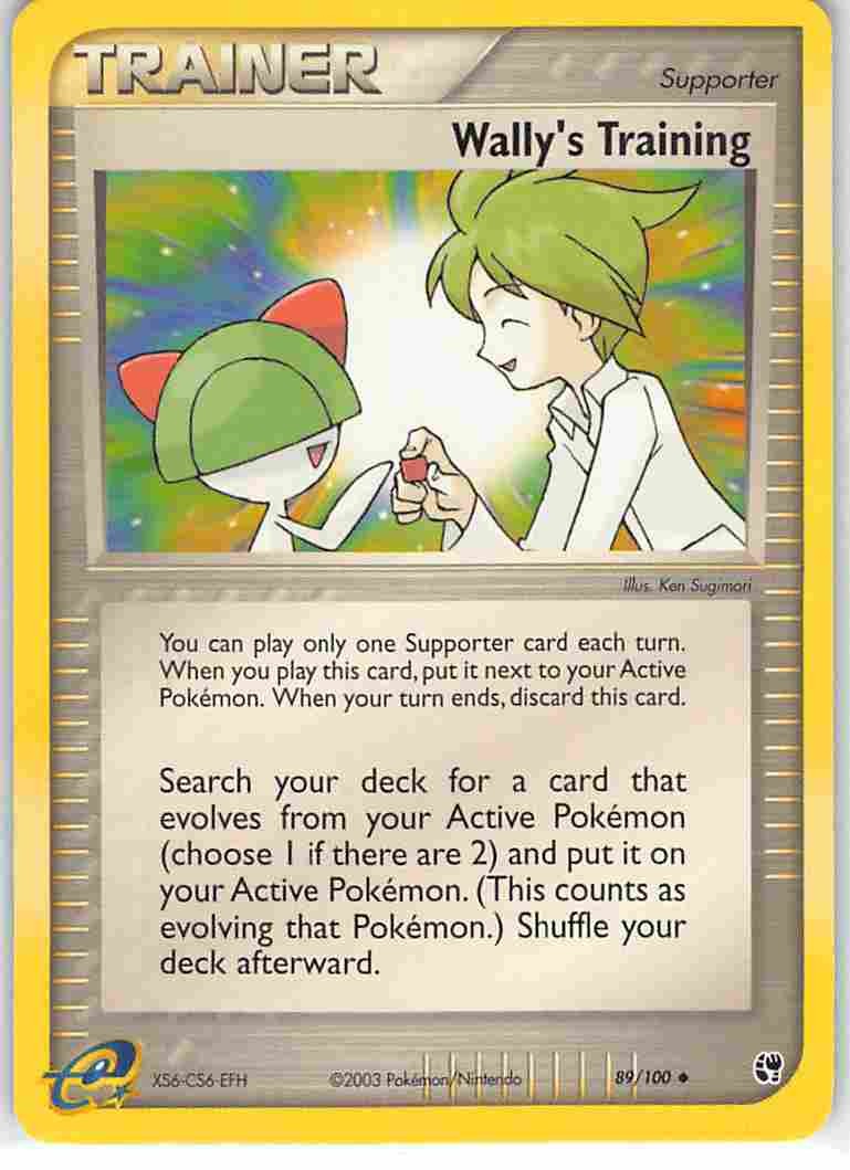 Wally's Training 89/100 Uncommon Sandstorm Pokemon NM