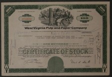 West Virginia Pulp and Paper Company 1966 100 Shares