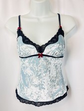 Victoria s Secret Angels Blue Velvet Lace Cami Y2K Coquette Lingerie Small