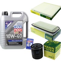 Mann Inspektionspaket 5L Liqui Moly 10W-40 FüR Toyota Yaris Verso 1.3 1.5