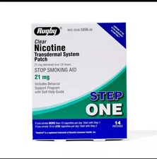 Rugby Clear Nicotine Transdermal System Patch - Step One - 21mg (14 Patches)