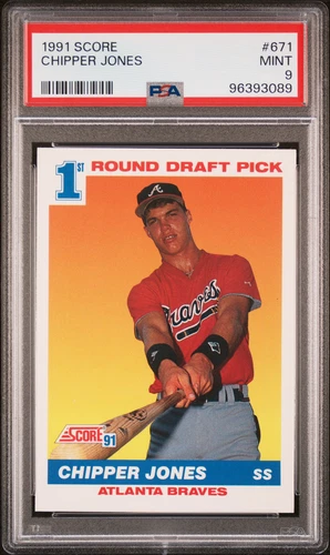 1991 SCORE #671 CHIPPER JONES ROOKIE RC PSA 9
