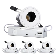 4 Pack 3 Inch 10W 5CCT LED Slot Aperture Recessed Lights with J-Box