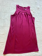 Ann Taylor Fuchsia Pink Halter Neck Sheath Dress Size 12 Business Casual