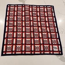 Lillian Vernon Vintage Square Scarf Retro Mid Century Red White Blue Patriotic