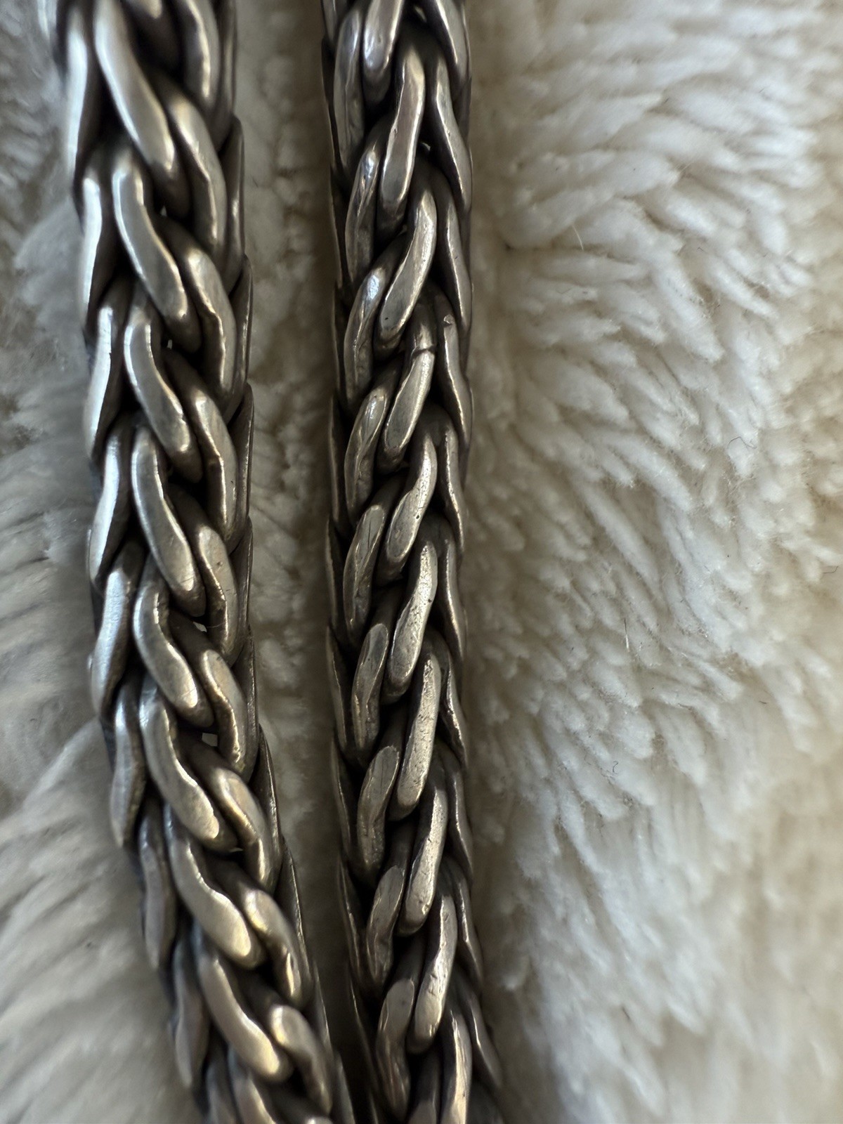 Massive 168g Solid Sterling Silver Wheat Chain Ne… - image 2