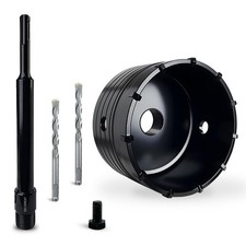 DECKRKAT 95mm Concrete Hole Saw Kit SDS Plus Carbide Cutter for Masonry Brick