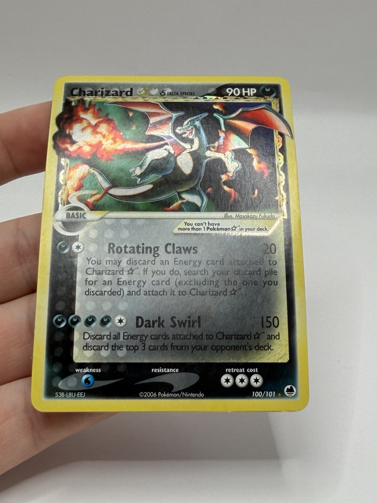 Pokemon TCG Ex Dragon Frontiers 100/101 Charizard Holo Gold Star 2006 GRAIL - LP view 9