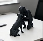 Modern Minimalist Dog Statue Home Decor | Elegant Resin Sculpture of Woman-Dog — photo 2