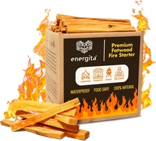 Energita 10lbs Premium Fatwood Fire Starter Sticks, 100% All Natural, Waterproof