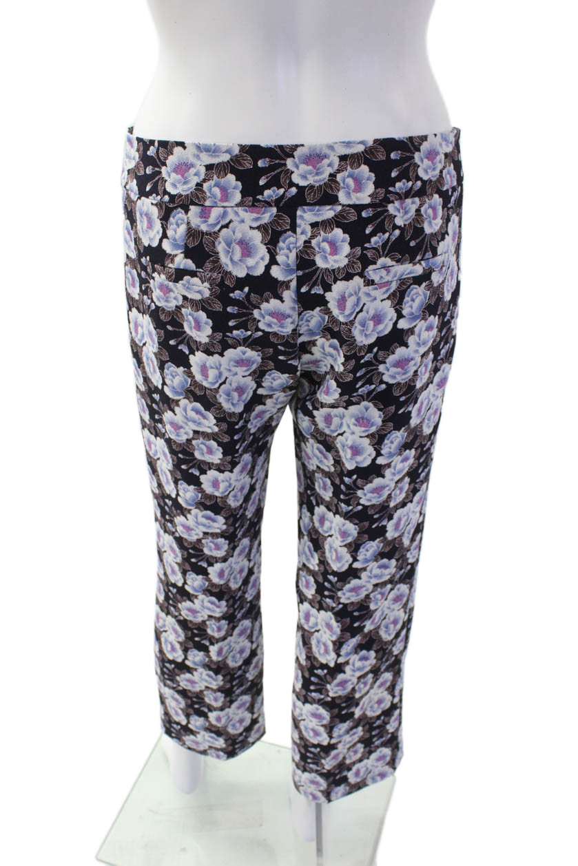 Smythe Women's Hook Closure Straight Leg Ankle Pants Floral Size 4