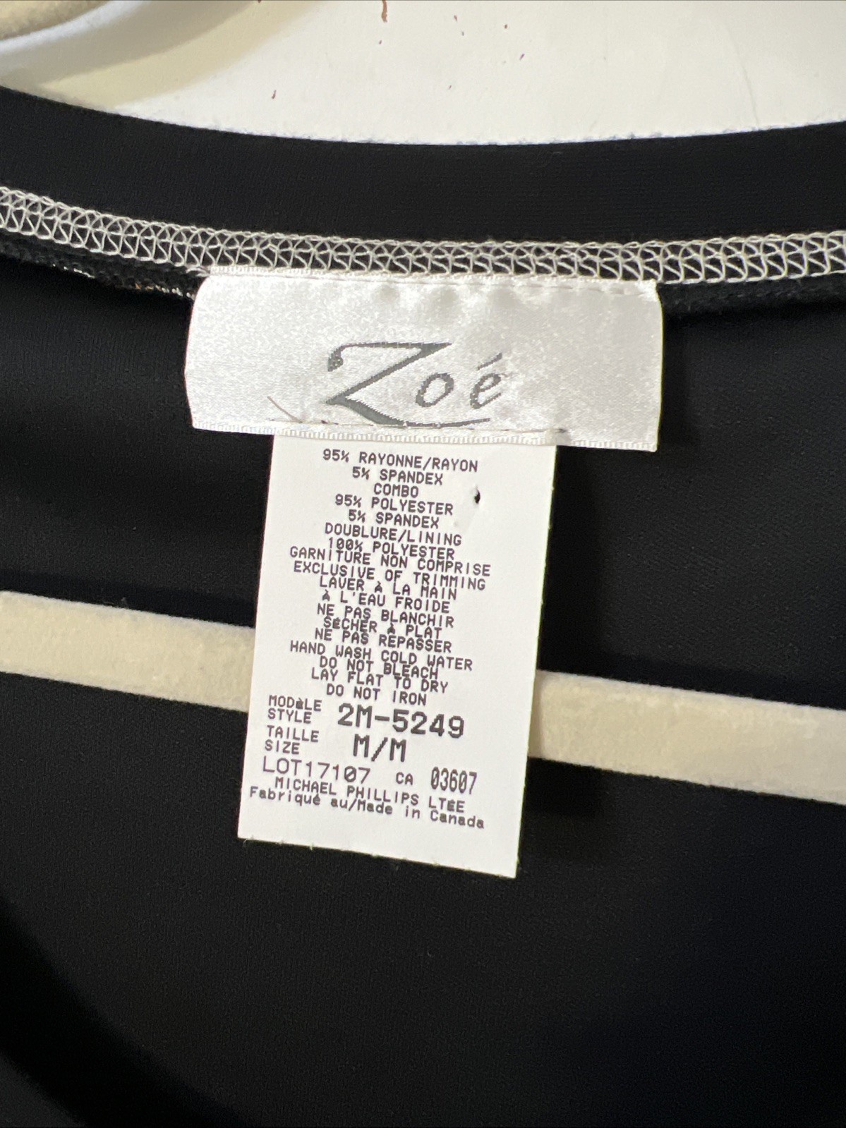 Zoe by Michael Phillips Patchwork Blouse Black Mu… - image 2