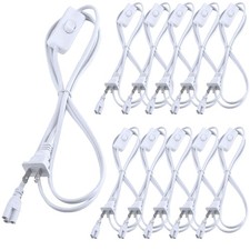 12 Count 6FT Power Cable Cords Adapter Wire Switch for LED Tube Light Fixture