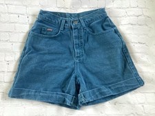 Vtg Lee Riders Denim Women s Mom Shorts High Rise Cuffed Size 6 USA Aqua/Blue