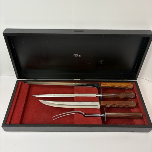 Vintage Case XX 4 Pc Carving Set Chromium The Master's Knife set w Case