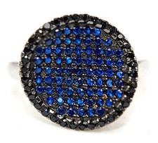 3CT Treated Blue Sapphire 925 Solid Sterling Silver Ring Jewelry Sz 6,7,8 ZB7