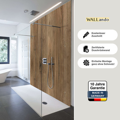 WALLando Premium Duschrückwand   Einfach zu montierende Wandverkleidung Dusche