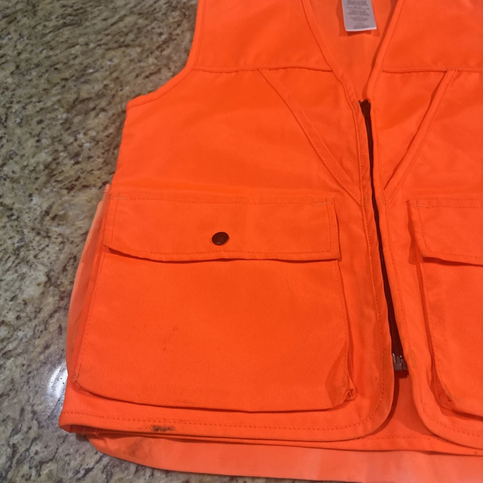 RedHead Hunting Vest Camo Safety Orange Medium Deer Shell Coated Pockets Zip - Image 2 of 4