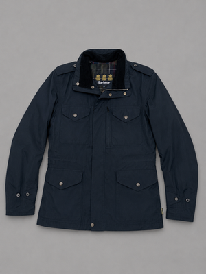 BARBOUR x TOKITO STOKE FIELD UTILITY MILITARY JACKET BLACK Medium