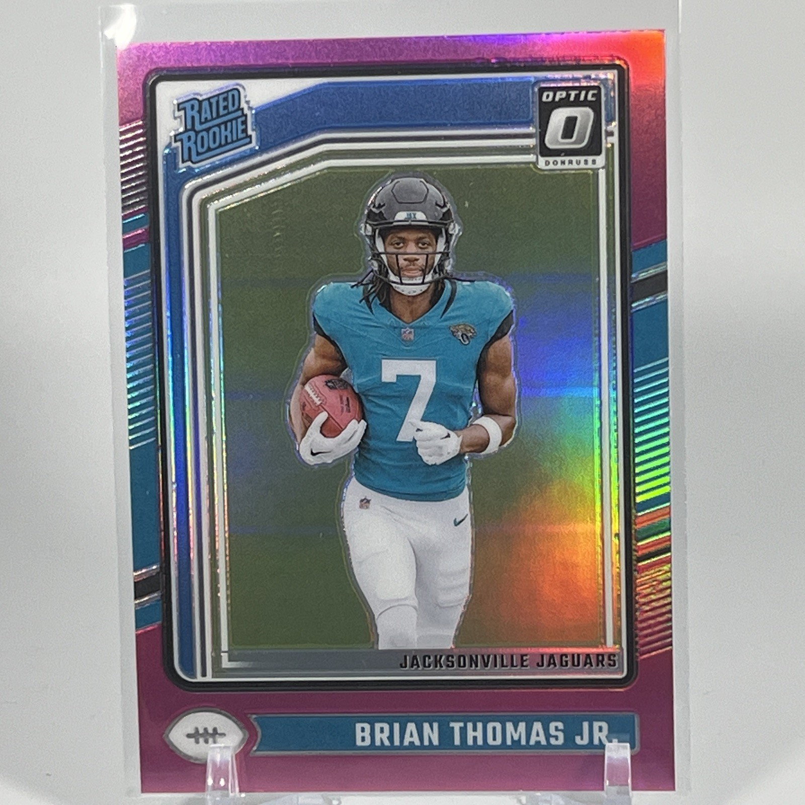 Brian Thomas Jr. 2024 Donruss Optic Preview Pink Rated Rookie Card #214 Jaguars