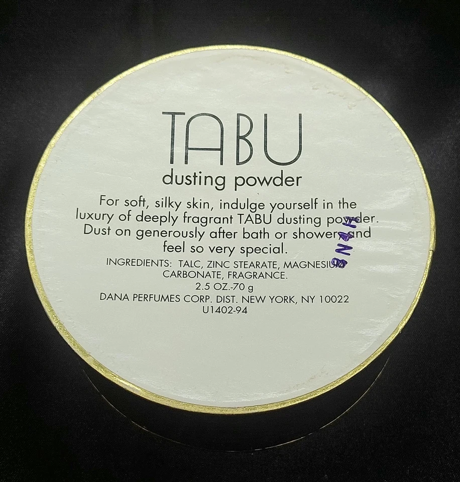 Polvo de polvo perfumado TABU vintage nuevo stock antiguo 2,5 oz  Foto 2 de 4