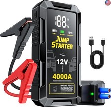 Car Jump Starter 4000A, 12V Jump Starter Battery Pack All Gas,up to 10.0L