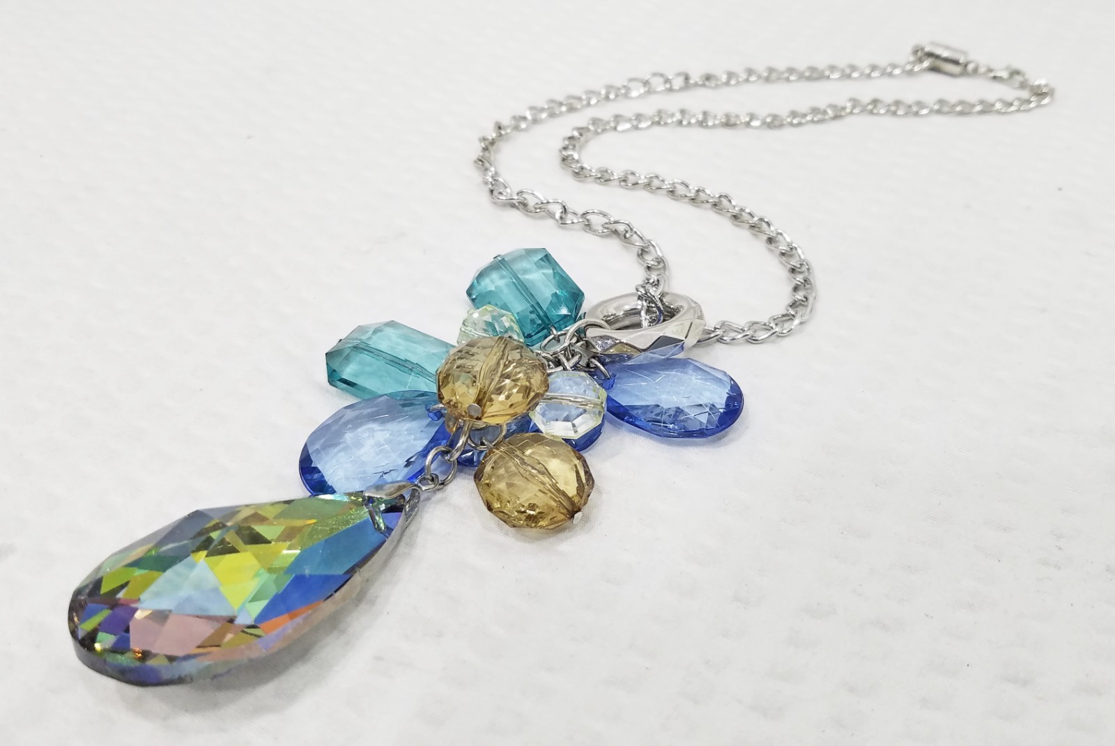 Faceted Multi-Color Teardrop Crystal Multi Pendan… - image 4